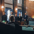 Who represents the person accused of a crime in court?